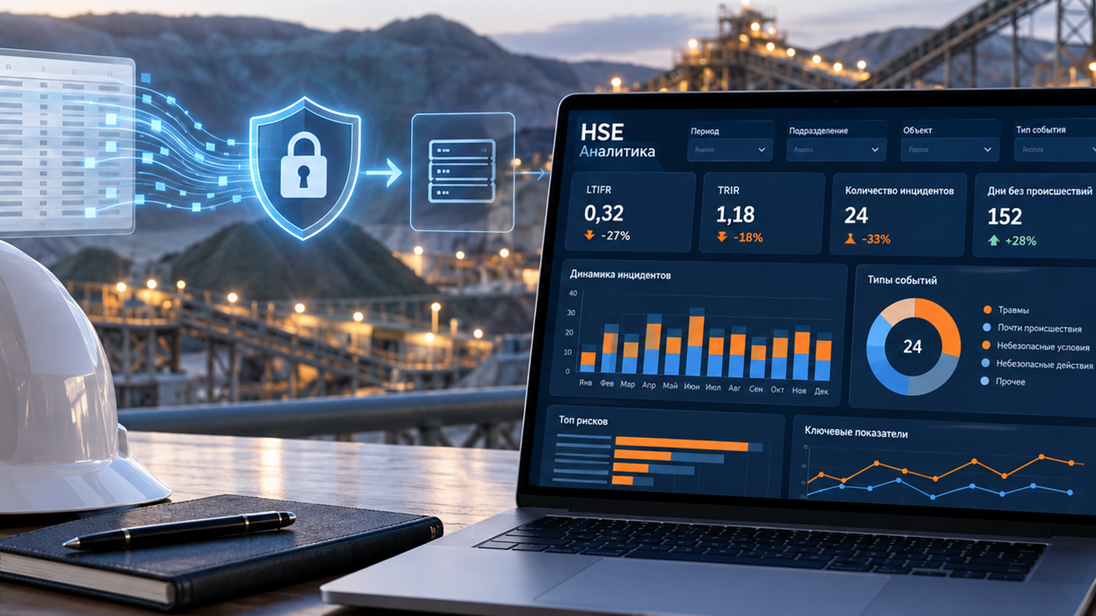 From an anonymized Excel file to management-level HSE analytics. Stage 2: building a standalone interactive HSE dashboard with vibe coding